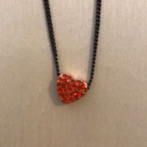 MARC JACOBS Hematite/Rose Gold Heart Necklace